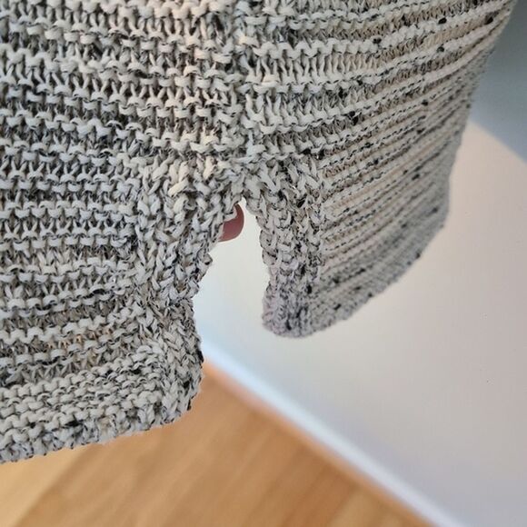 J Jill Speckled Raised Lines Scoop neck Cotton blend knit Long Sleeve sweater LP - Picture 5 of 10